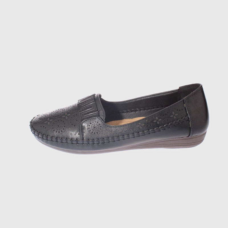 MOCASINES MUJER VIA FRANCA NEGRO MODELO ITALIANO ART. 5ASK64246 - 2