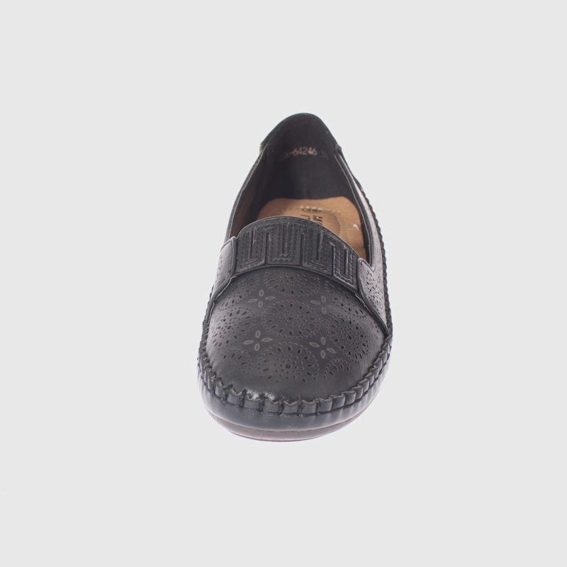MOCASINES MUJER VIA FRANCA NEGRO MODELO ITALIANO ART. 5ASK64246 - 3