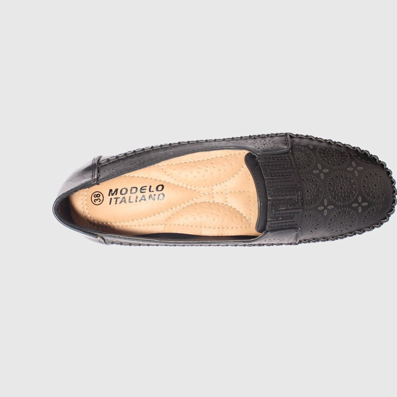 MOCASINES MUJER VIA FRANCA NEGRO MODELO ITALIANO ART. 5ASK64246 - 6
