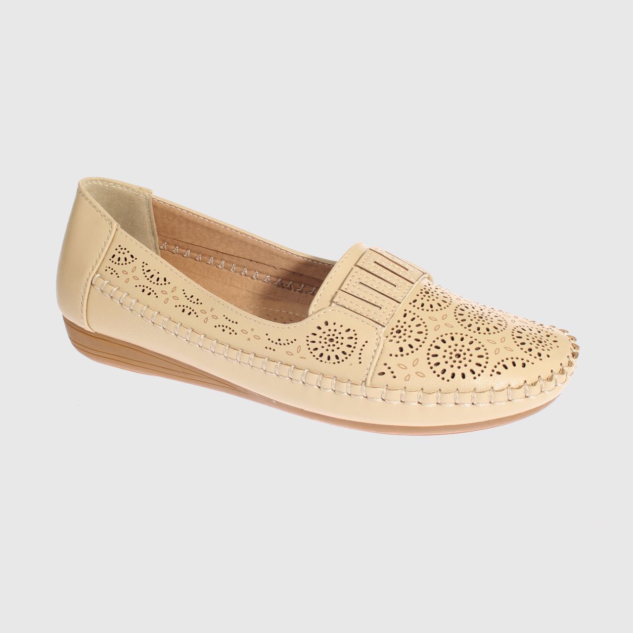MOCASINES MUJER VIA FRANCA BEIGE MODELO ITALIANO ART. 5ASK64246 - 1