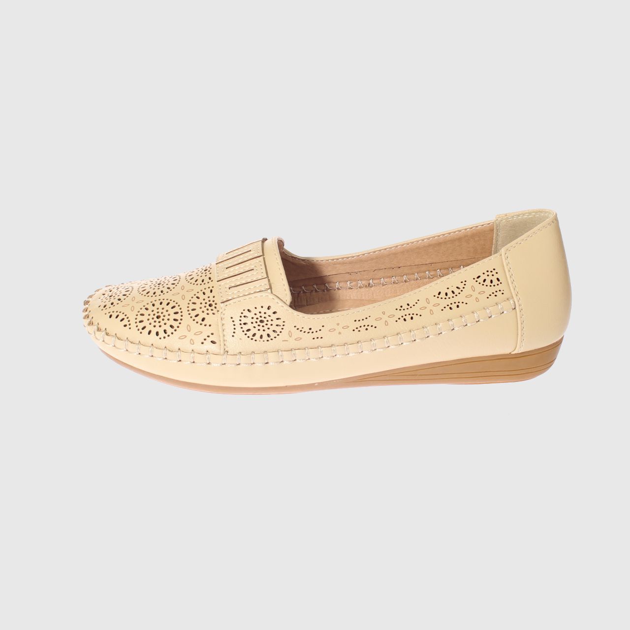 MOCASINES MUJER VIA FRANCA BEIGE MODELO ITALIANO ART. 5ASK64246 - 2