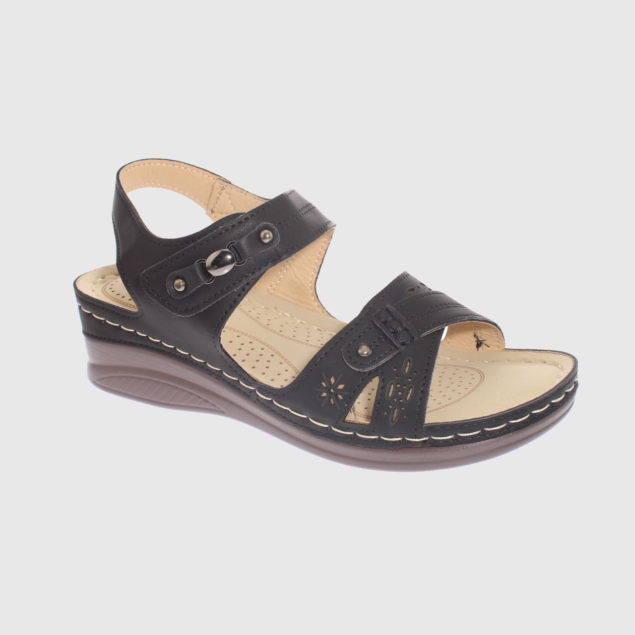 SANDALIAS MUJER VÍA FRANCA NEGRO CONFORT MODELO ITALIANO ART. 5ASK76614BLACK - 1