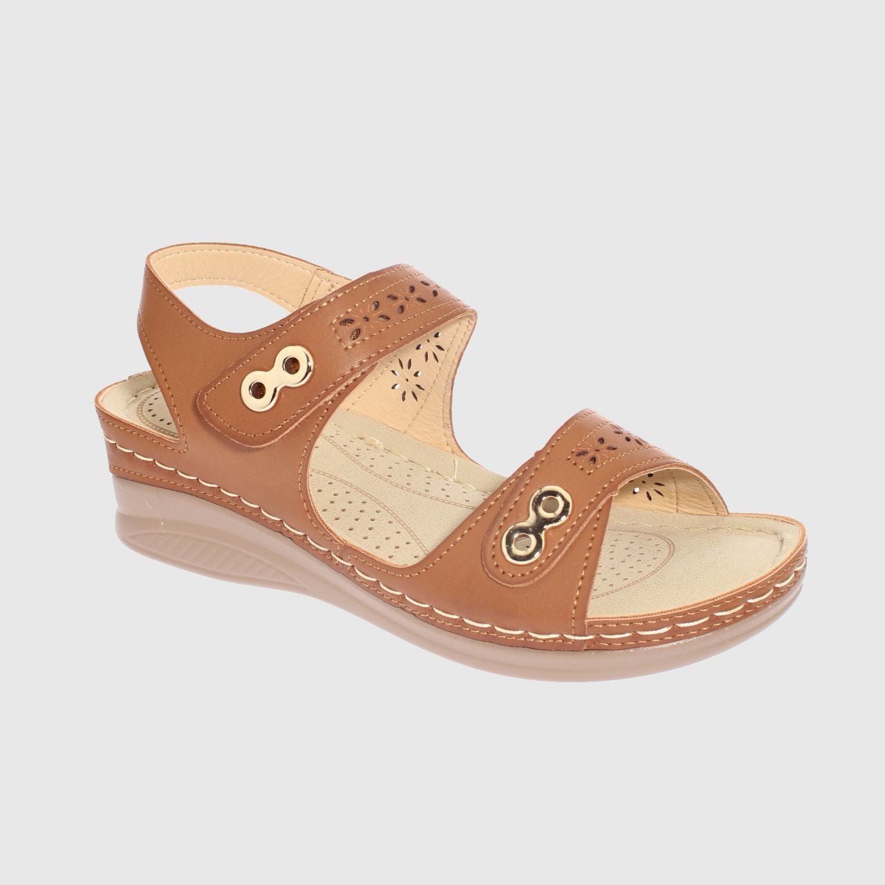 SANDALIAS MUJER VÍA FRANCA CAMEL CONFORT MODELO ITALIANO ART. 5ASK76613CAMEL - 1