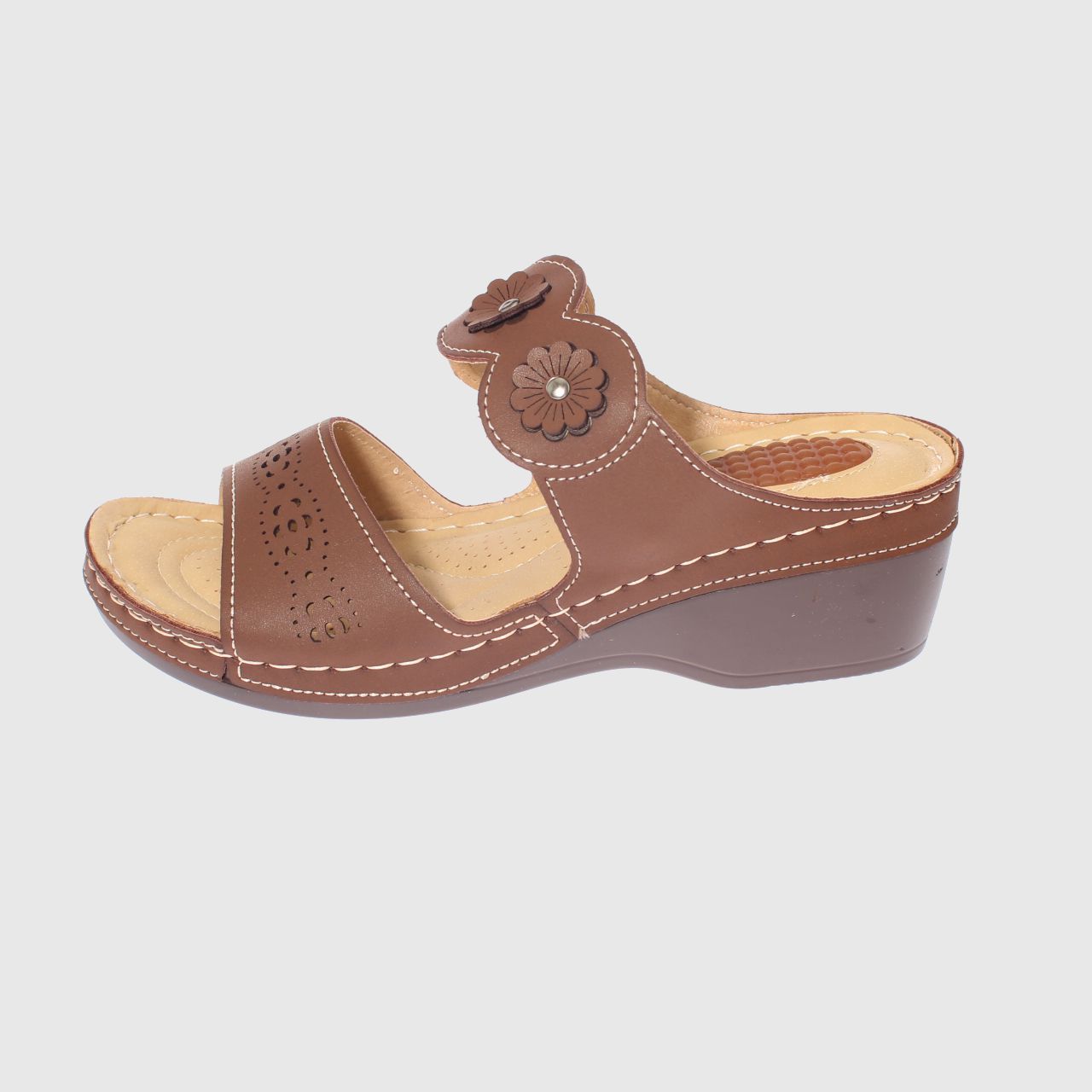 SANDALIAS MUJER VÍA FRANCA CAFÉ CONFORT MODELO ITALIANO ART. 5ASK73323BROWN - 2