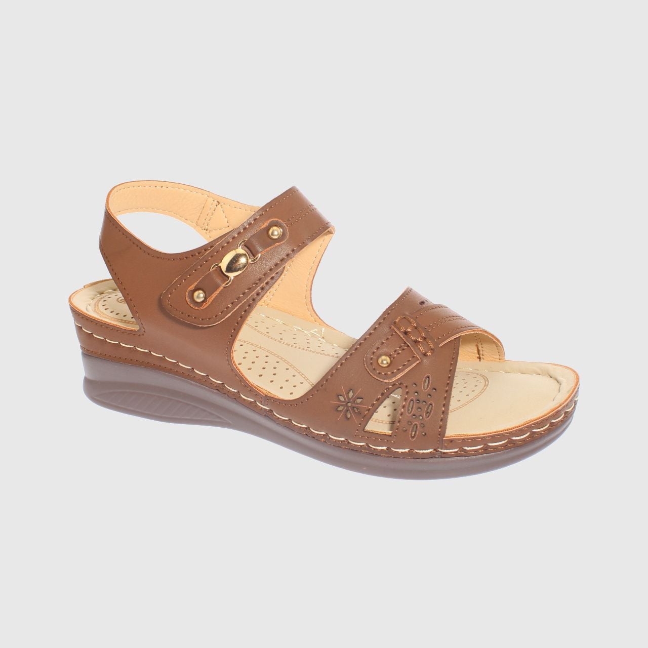 SANDALIA CONFORT CAFE MODELO ITALIANO ART. 5ASK76614BROWN - 1