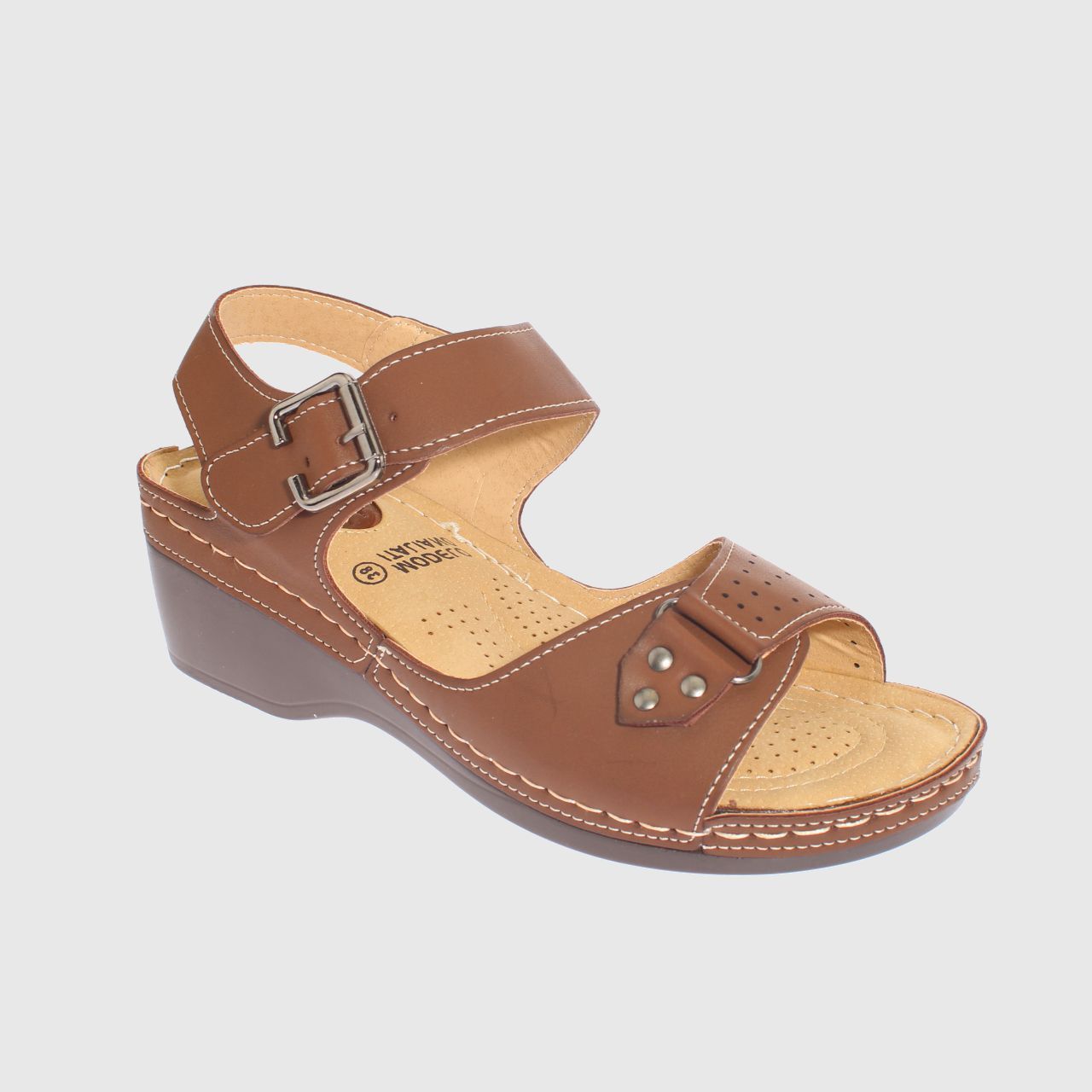 SANDALIAS MUJER VÍA FRANCA CAFÉ CONFORT MODELO ITALIANO ART. 5ASK73337BROWN - 1