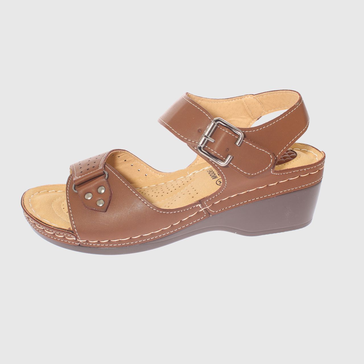 SANDALIAS MUJER VÍA FRANCA CAFÉ CONFORT MODELO ITALIANO ART. 5ASK73337BROWN - 2