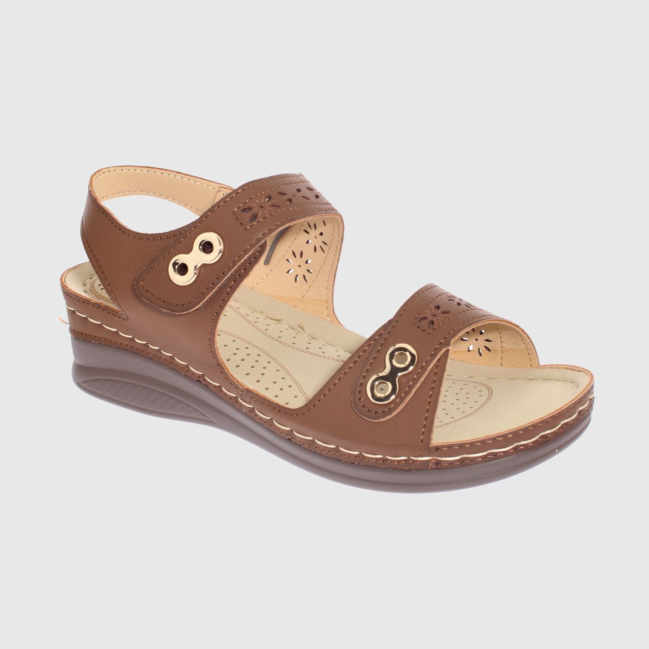 SANDALIAS MUJER VÍA FRANCA CAFÉ CONFORT MODELO ITALIANO ART. 5ASK76613BROWN - 1