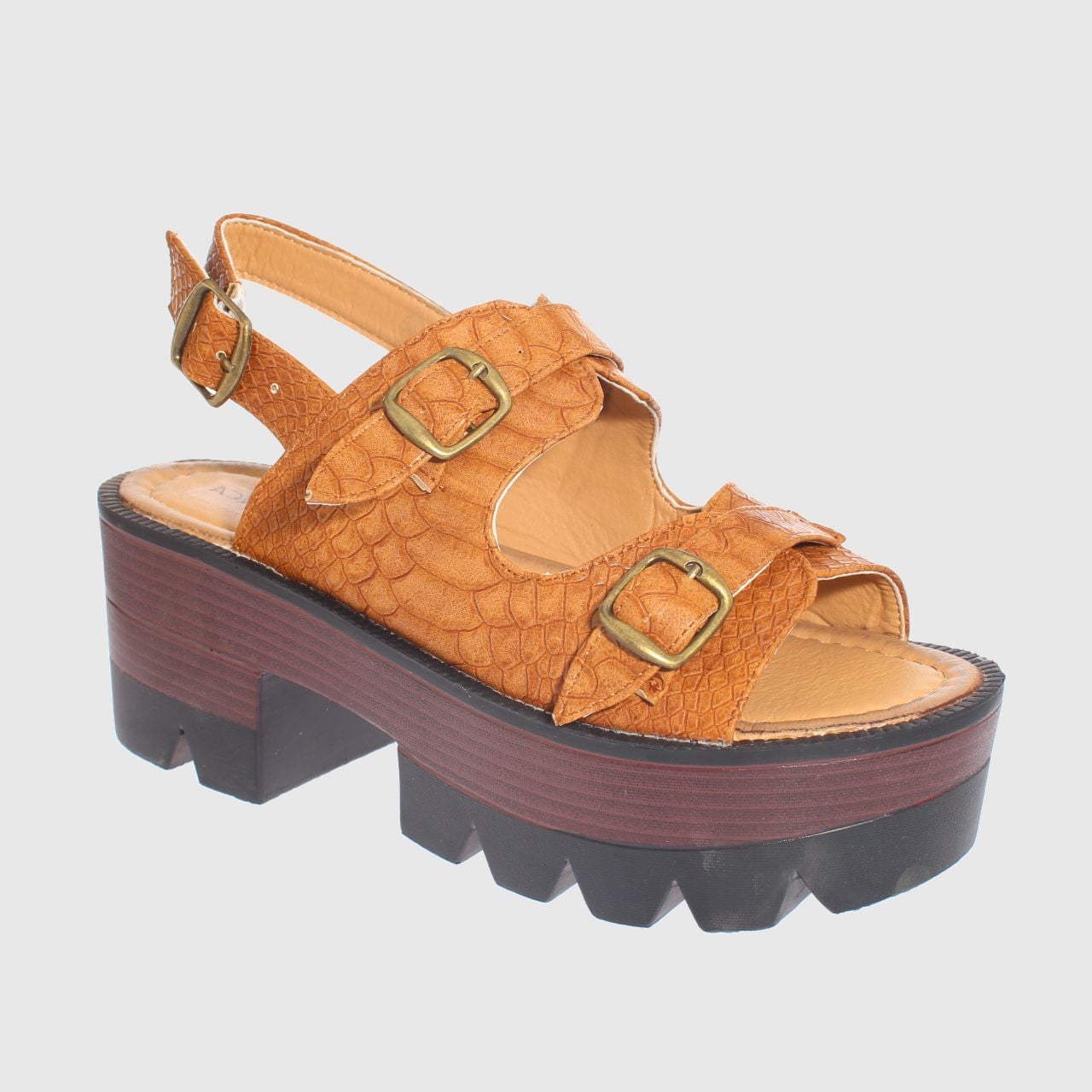 SANDALIAS MUJER VÍA FRANCA PLATAFORMA CROCO TOSTADO ART. 5CG67706CTOSTADO - 1