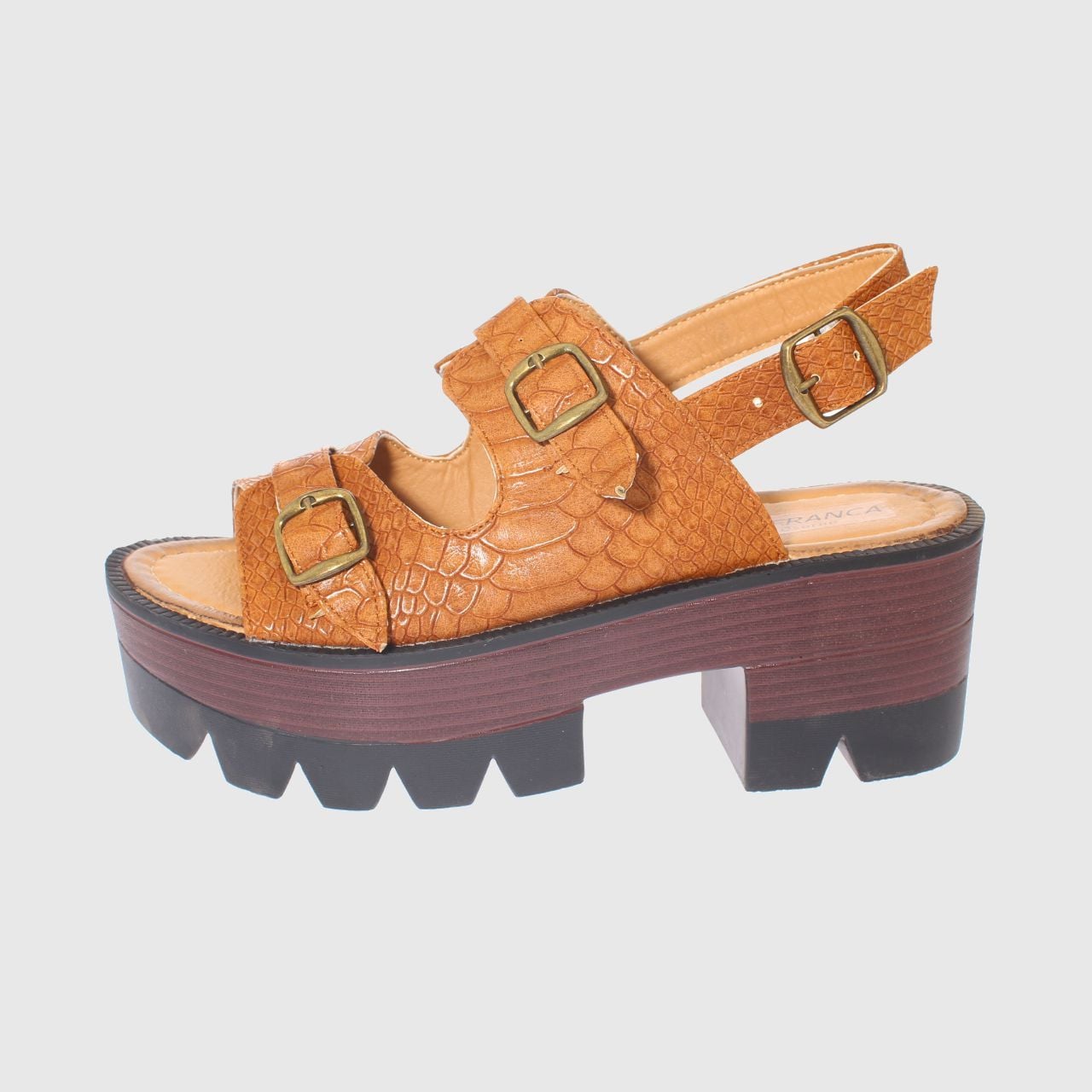 SANDALIAS MUJER VÍA FRANCA PLATAFORMA CROCO TOSTADO ART. 5CG67706CTOSTADO - 2