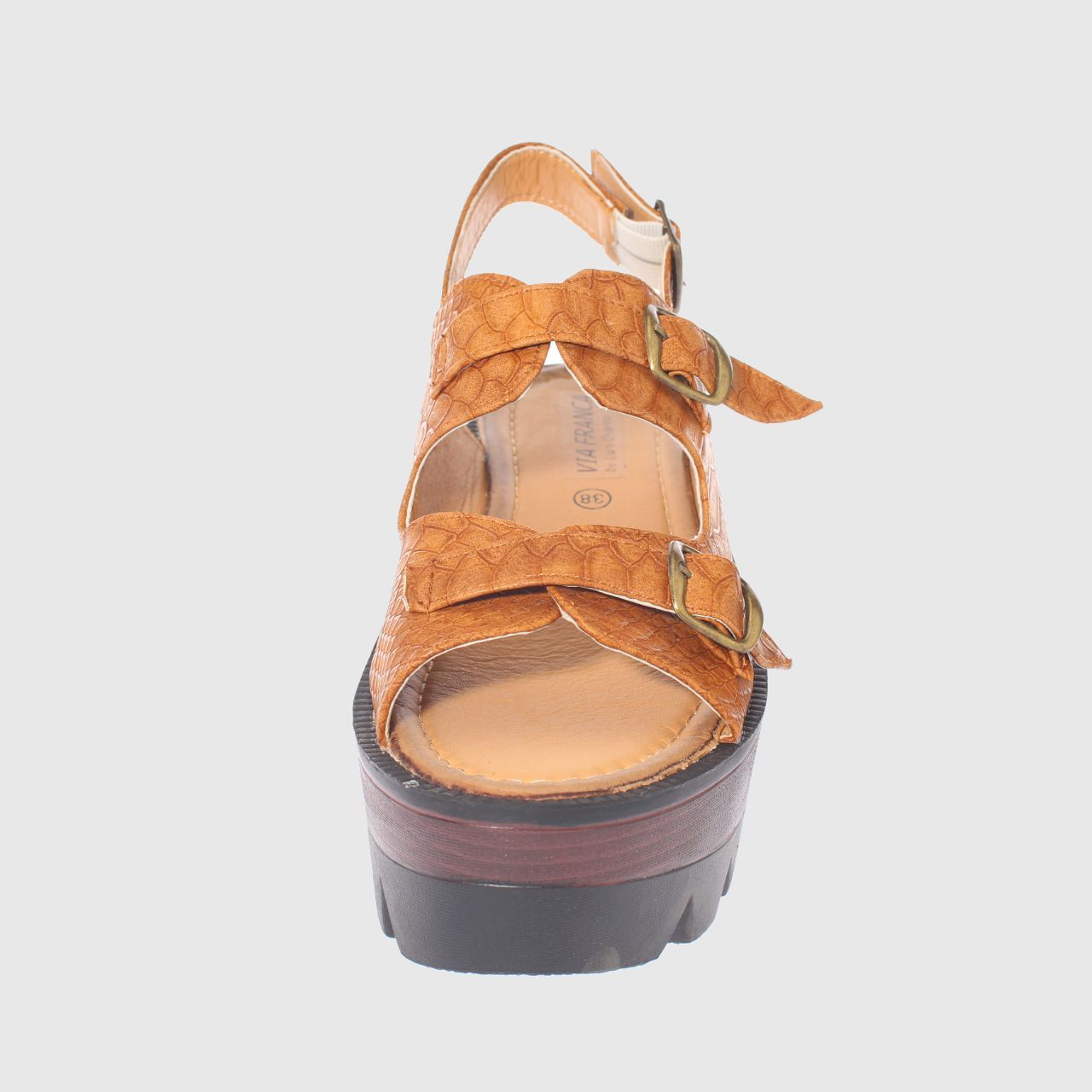 SANDALIAS MUJER VÍA FRANCA PLATAFORMA CROCO TOSTADO ART. 5CG67706CTOSTADO - 3