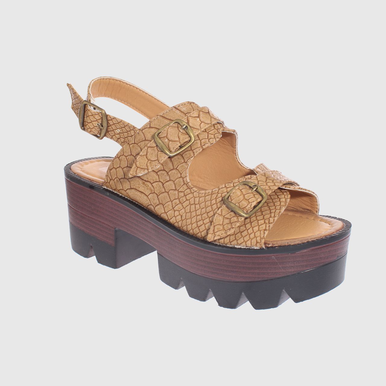 SANDALIA PLATAFORMA CROCO CAMEL VIA FRANCA ART. 5CG67706CCAMEL - 1