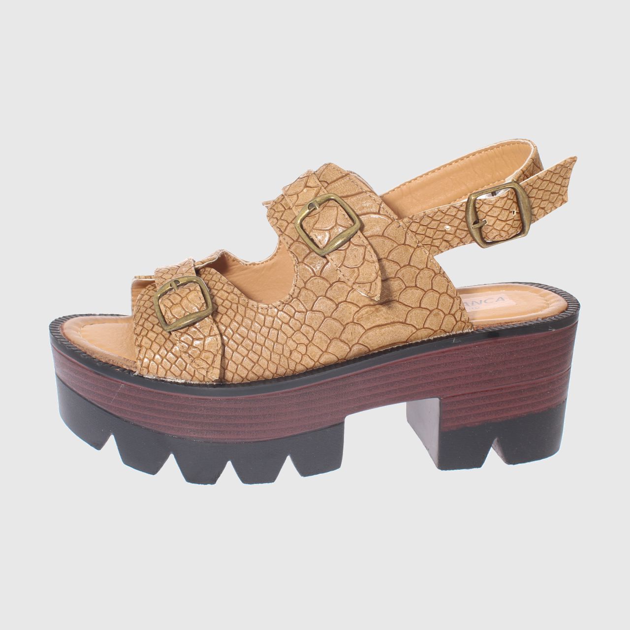 SANDALIA PLATAFORMA CROCO CAMEL VIA FRANCA ART. 5CG67706CCAMEL - 2
