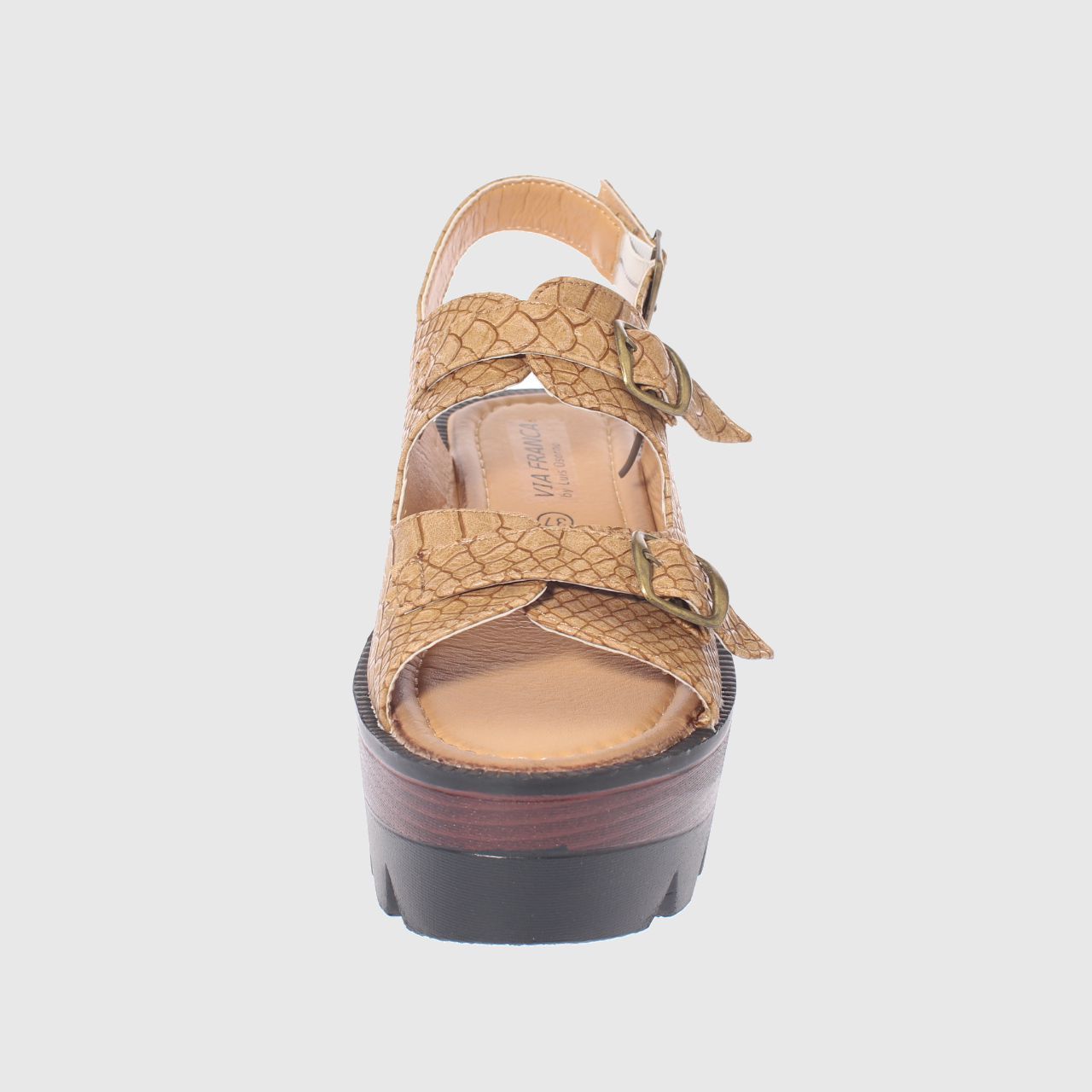 SANDALIA PLATAFORMA CROCO CAMEL VIA FRANCA ART. 5CG67706CCAMEL - 3