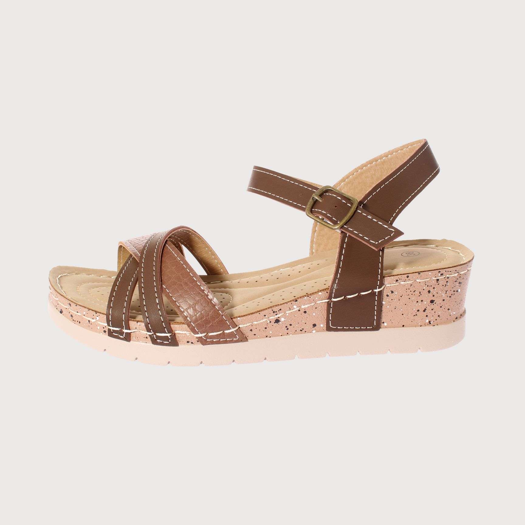 SANDALIAS MUJER VIA FRANCA CONFY CAFÉ VÍA FRANCA ART. 52108B0598DKBROWN - 2