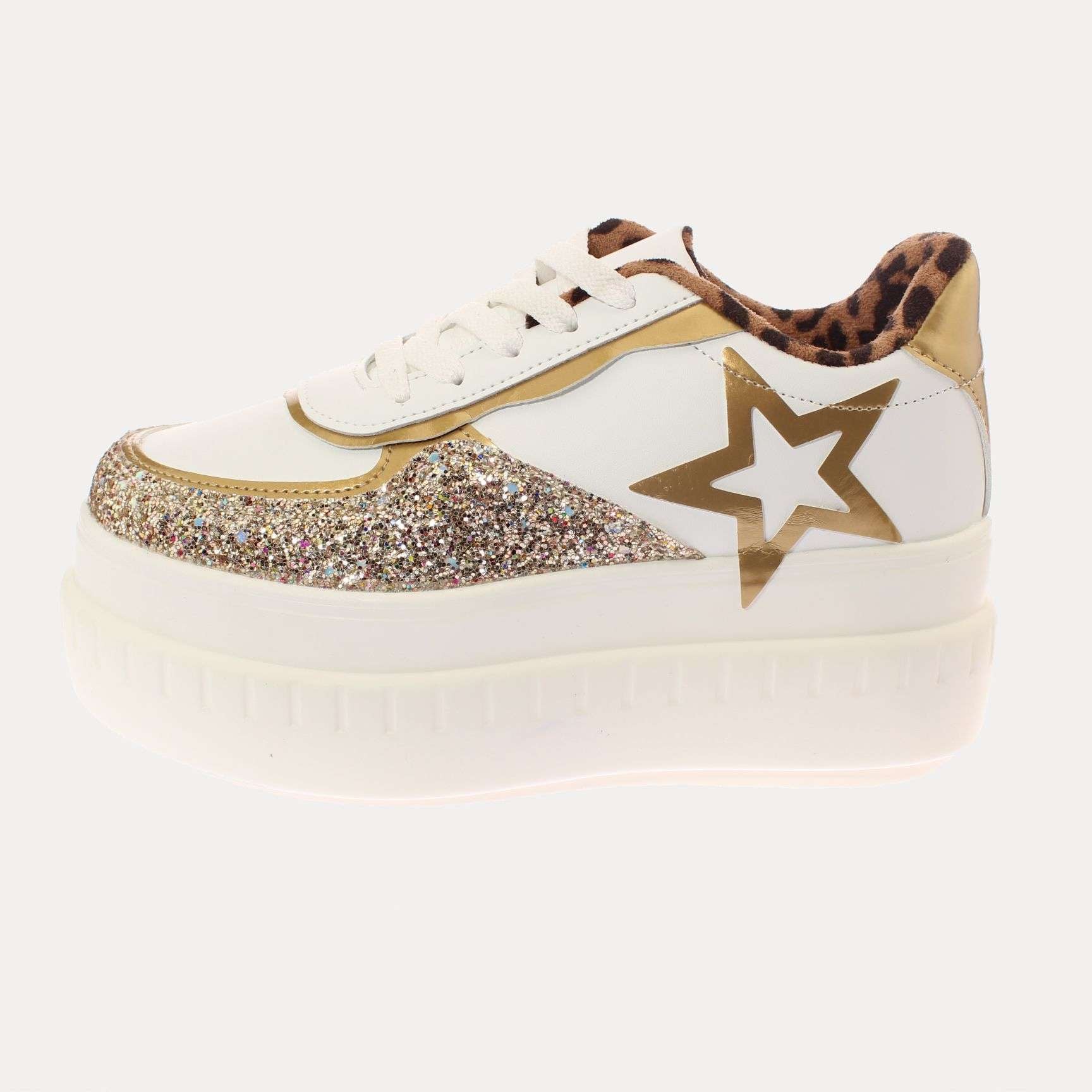 ZAPATILLA PLATAFORMA BLANCO/DORADO VÍA FRANCA ART. 5S212B0098DGOLD - 2