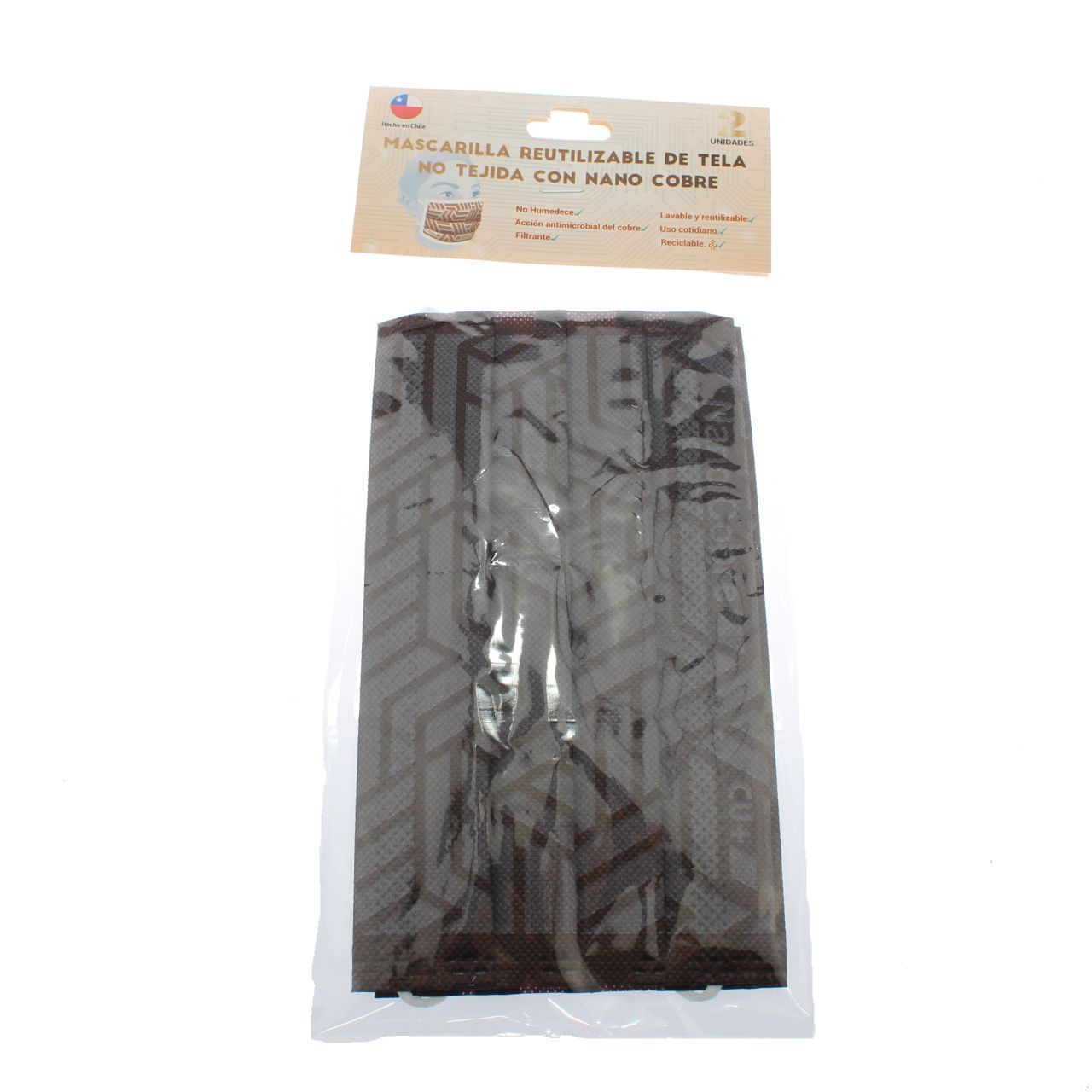 50X MASCARILLAS REUTILIZABLES ANTIBACTERIAL COBRE NANOCOBRE - 1