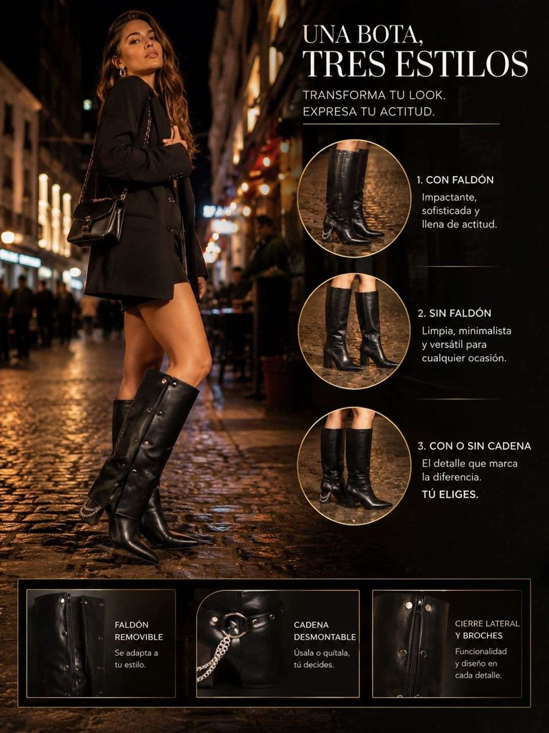 BOTA FALDON NEGRO CELLINA ART. 525JS03NEGRO - 2