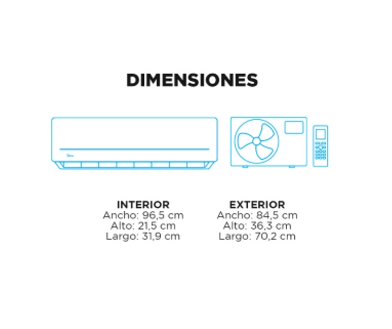 AIRE ACONDICIONADO SPLIT FRIO/CALOR 18000 BTU AURORA MIDEA - 8