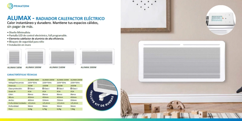 ESTUFA PRIMATERM CALEFACTOR ELÉCTRICO ALUMAX 500W - 8