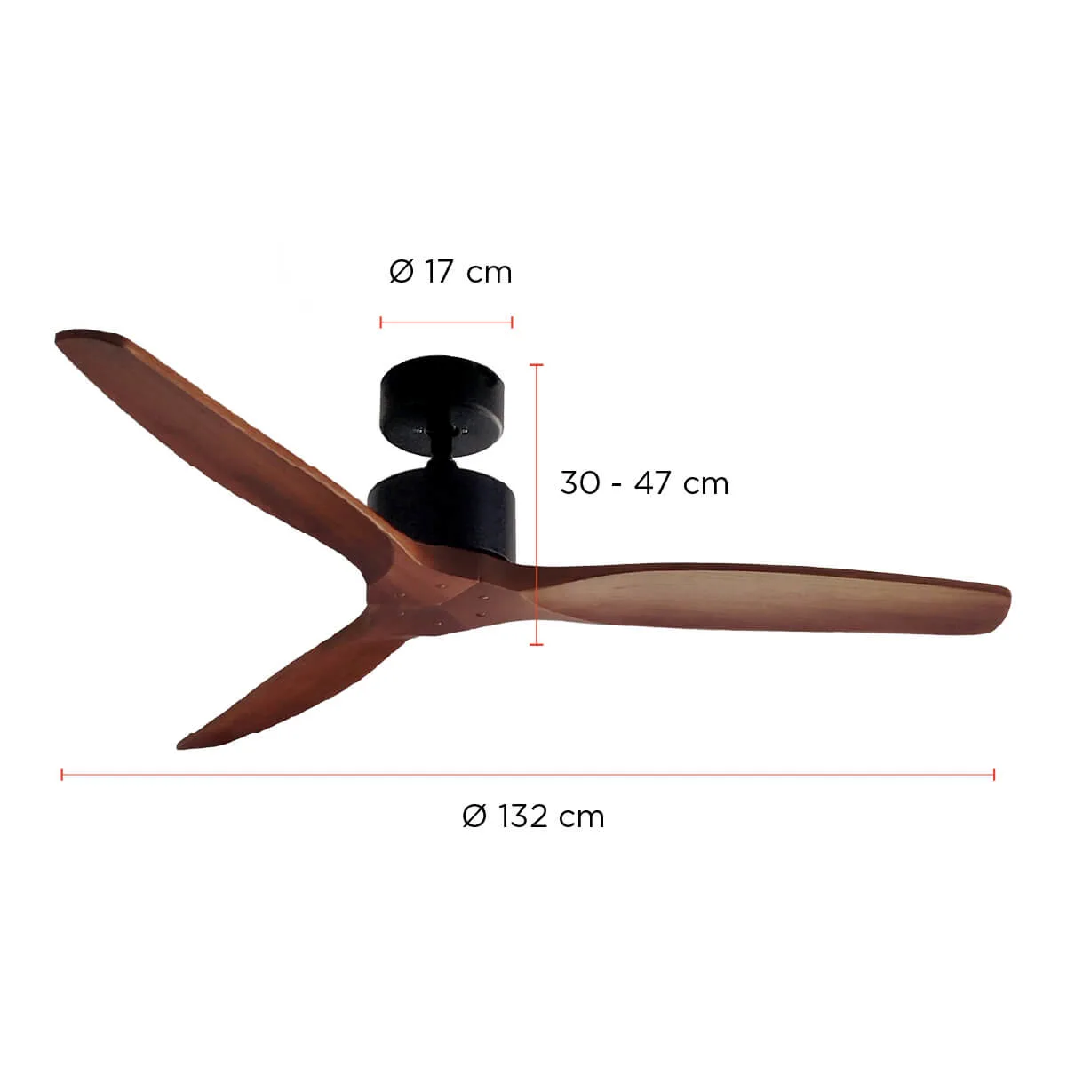 VENTILADOR DE TECHO AVIADOR NOGAL AJUSTABLE 52” PRIMATERM - 4