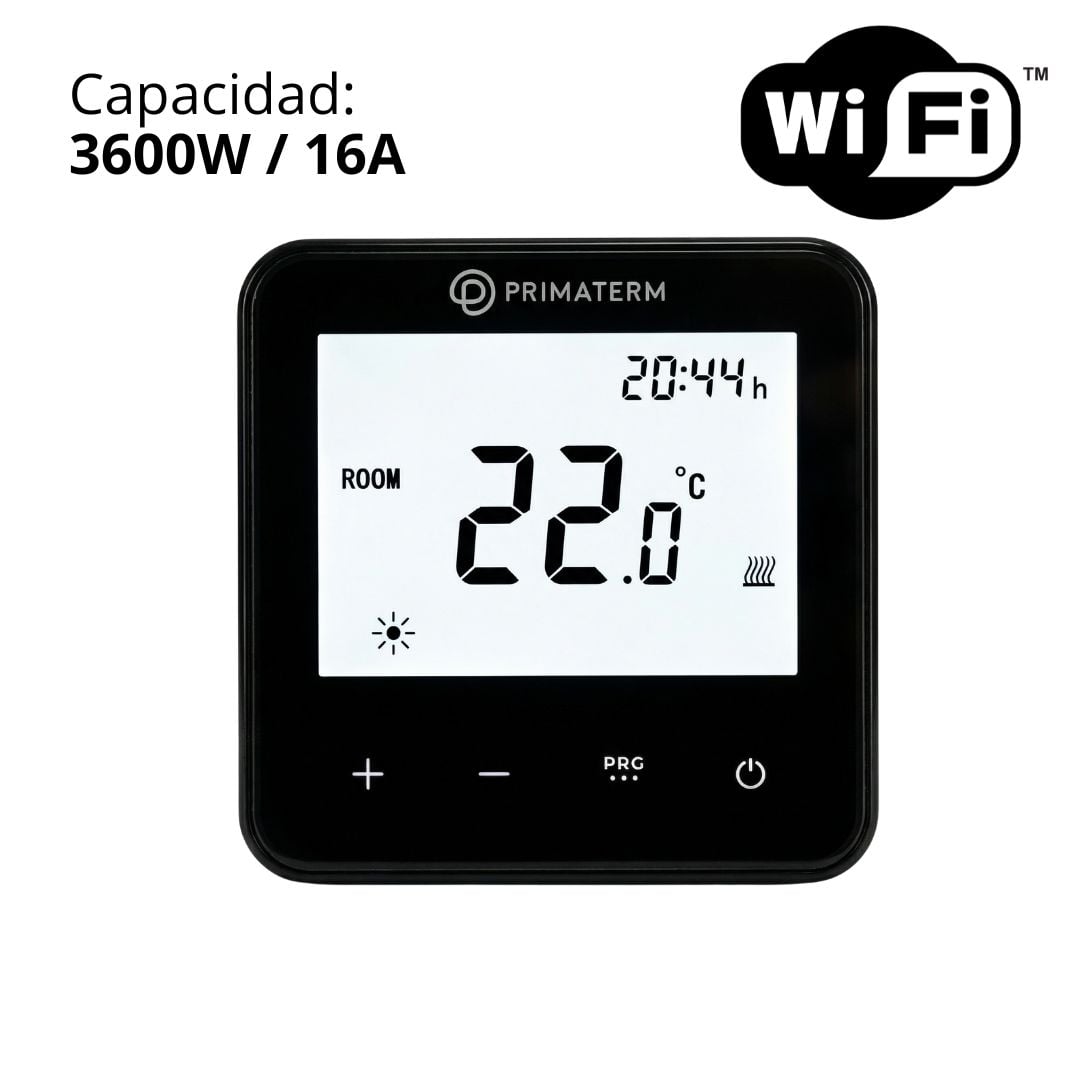 TERMOSTATO INTELIGENTE PROGRAMABLE 3600W WIFI NEGRO PRIMATERM - 3