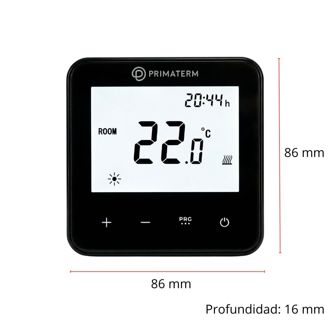 TERMOSTATO INTELIGENTE PROGRAMABLE 3600W WIFI NEGRO PRIMATERM - 4