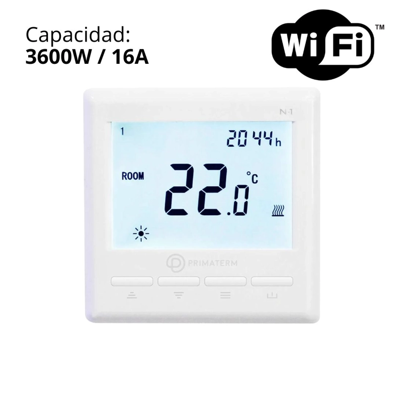 TERMOSTATO INTELIGENTE PROGRAMABLE 3600W WIFI BLANCO PRIMATERM - 3