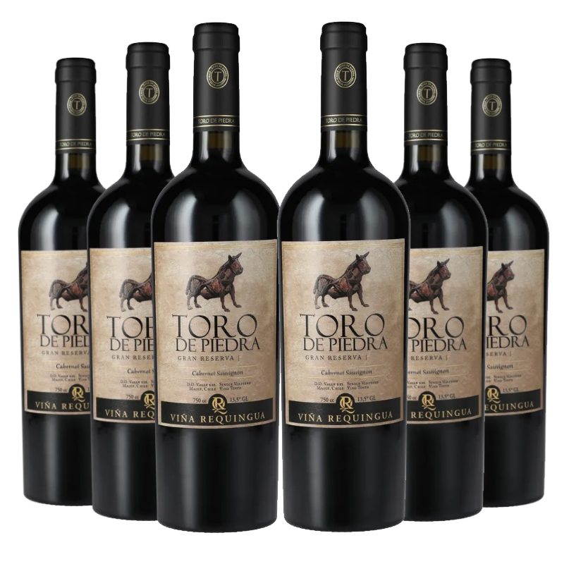 VINO TINTO CARMENERE SAUVIGNON TORO DE PIEDRA BOTELLA VIDRIO 6 UN GRAN RESERVA - 1