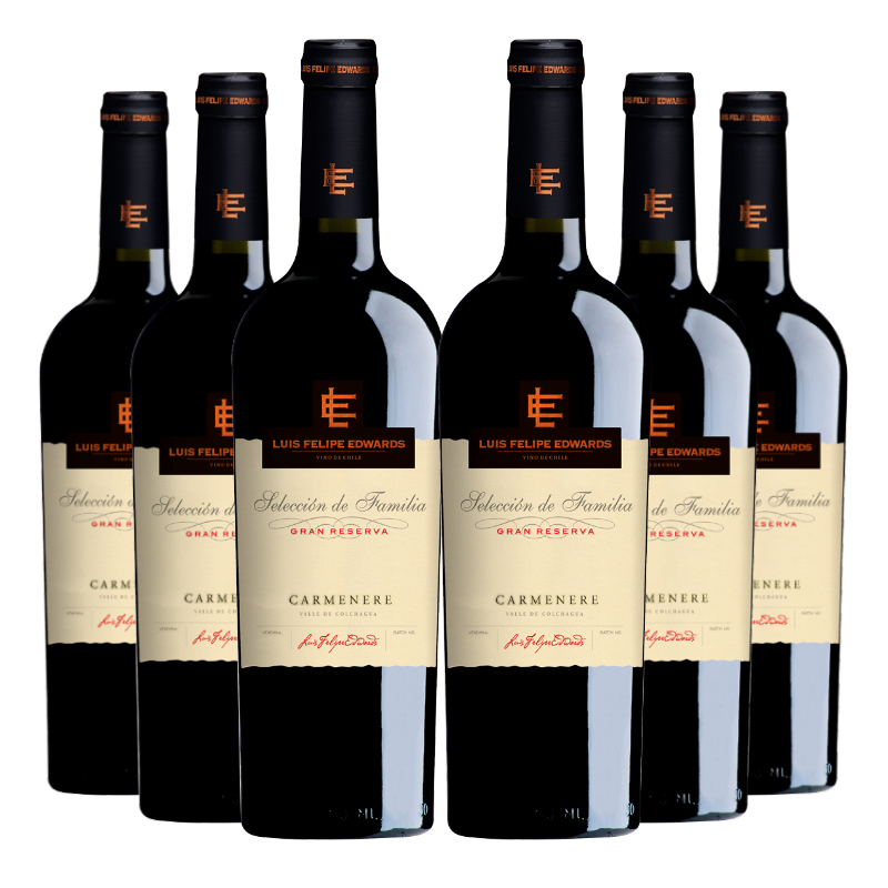 VINO TINTO CARMENERE LUIS FELIPE EDWARDS BOTELLA VIDRIO 6 UN GRAN RESERVA - 1