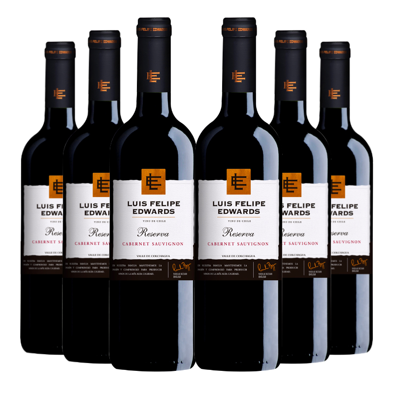 VINO TINTO CARMENERE CABERNET SAUVIGNON LUIS FELIPE EDWARDS BOTELLA VIDRIO 6 UN RESERVA - 1