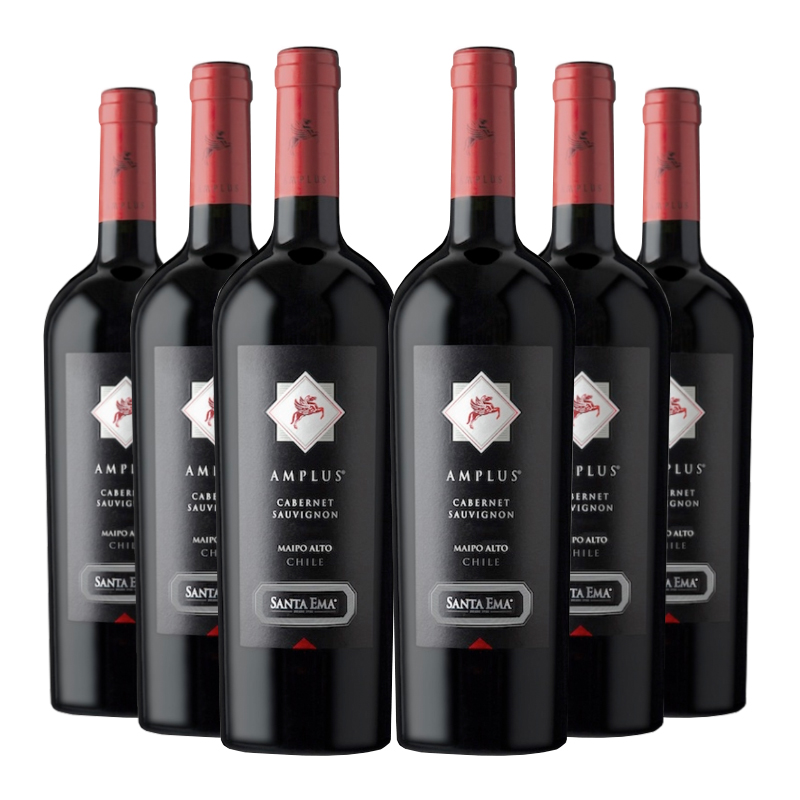 VINO TINTO CARMENERE SAUVIGNON CABERENT SANTA EMA BOTELLA VIDRIO 6 UN AMPLUS - 1