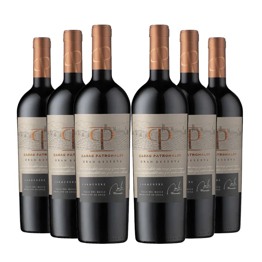 VINO TINTO CARMENERE CASAS PATRONALES BOTELLA VIDRIO 6 UN GRAN RESERVA - 1