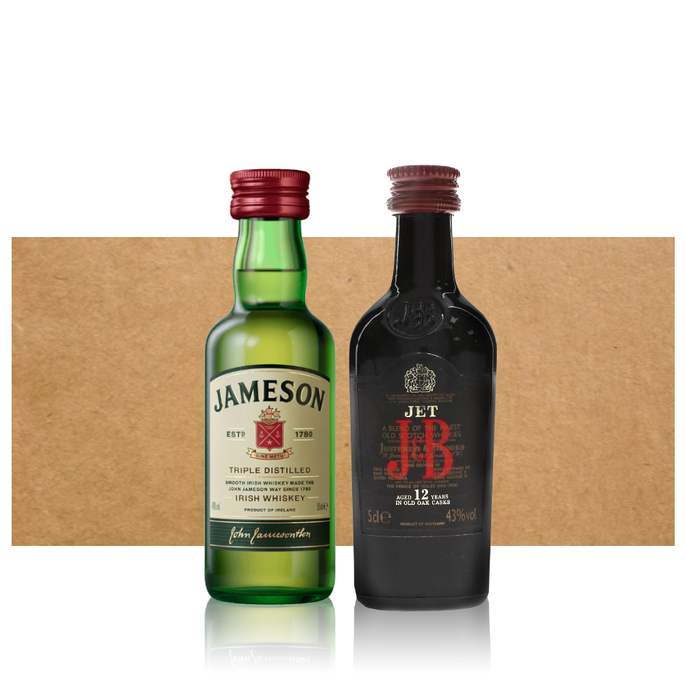 LICOR BBVINOS BOTELLA VIDRIO 2 UN MIX MINIATURA JAMESON & JB JET - 1