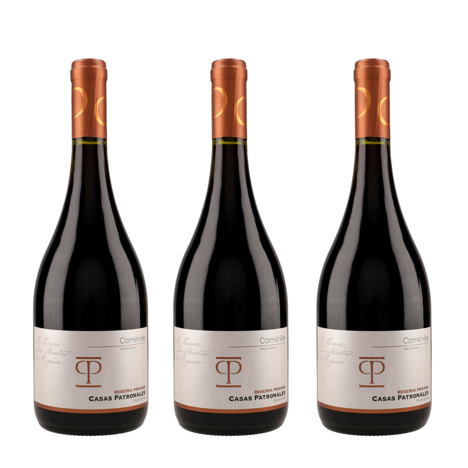 VINO TINTO CARMENERE CASAS PATRONALES BOTELLA VIDRIO 3 UN RESERVA PRIVADA - 1
