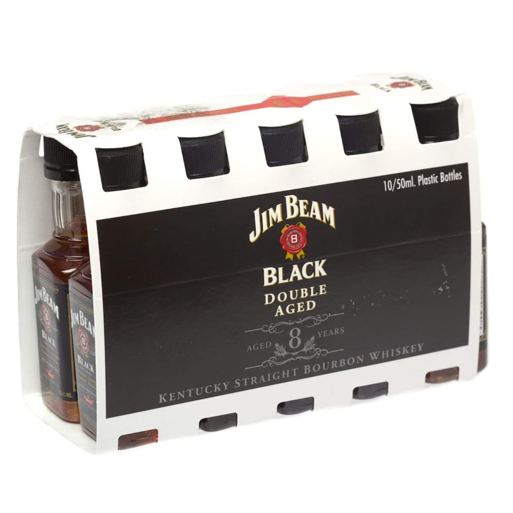 WHISKY BOURBON JIM BEAM BOTELLA VIDRIO 50 ML 10 UN BLACK - 1