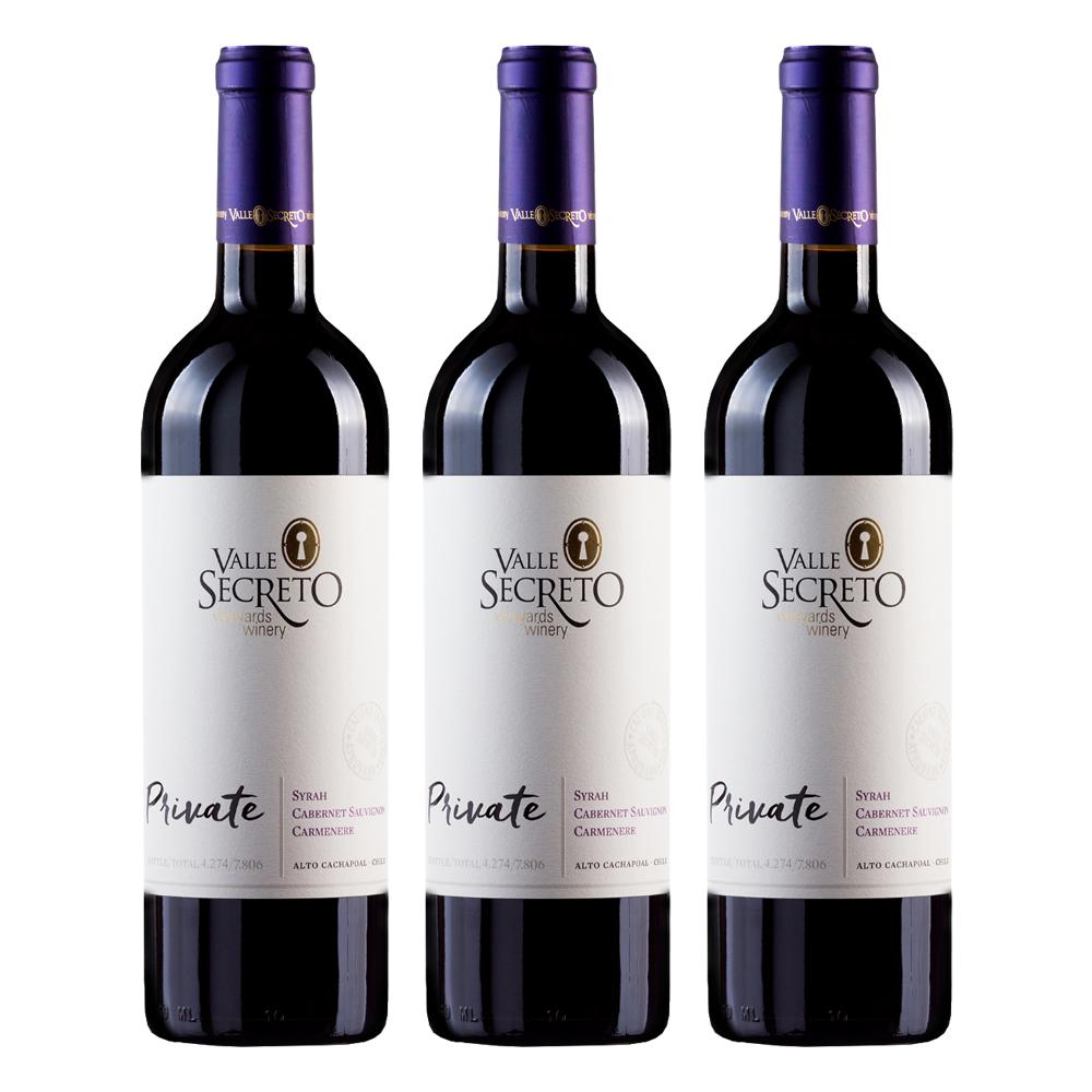 3 VINOS VALLE SECRETO PRIVATE ENSAMBLAJE - ROJO - 1