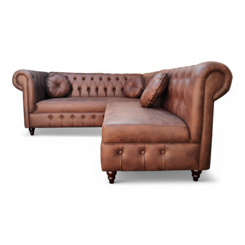 SOFA SECCIONAL CAPITONE CARAMELO 5 CPS ALMORE - 2