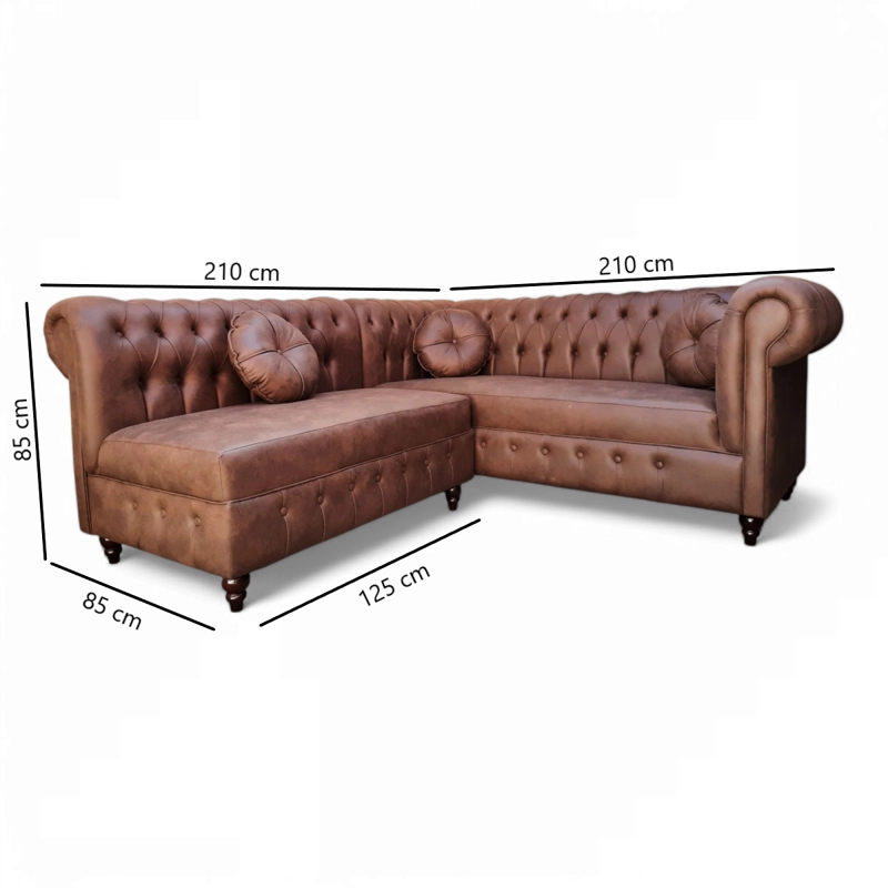SOFA SECCIONAL CAPITONE CARAMELO 5 CPS ALMORE - 4