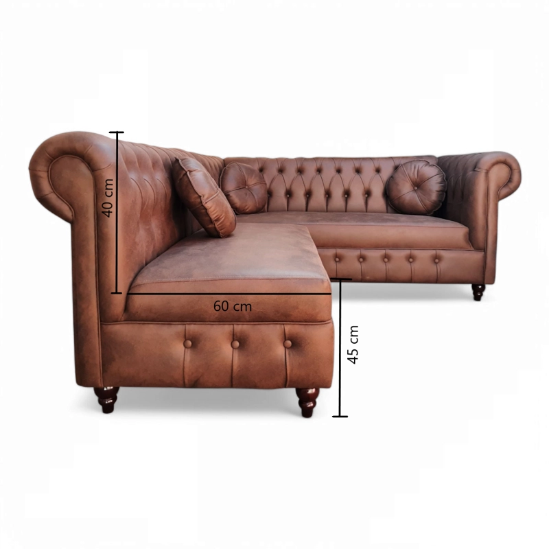SOFA SECCIONAL CAPITONE CARAMELO 5 CPS ALMORE - 5