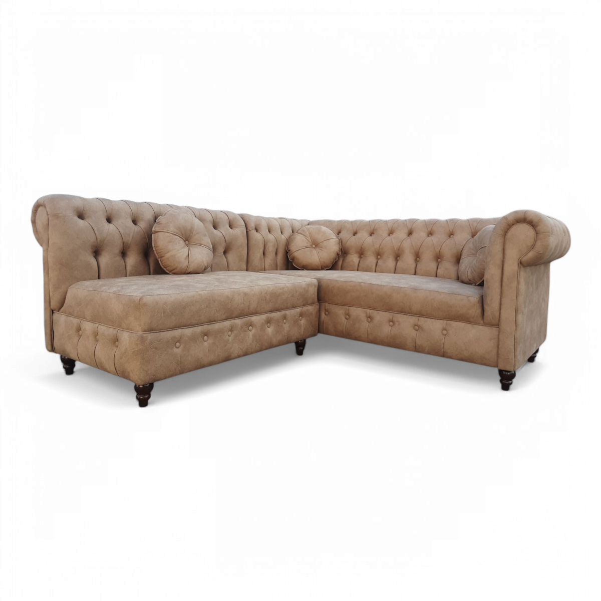 SOFA SECCIONAL CAPITONE BEIGE 5 CPOS ALMORE - 2