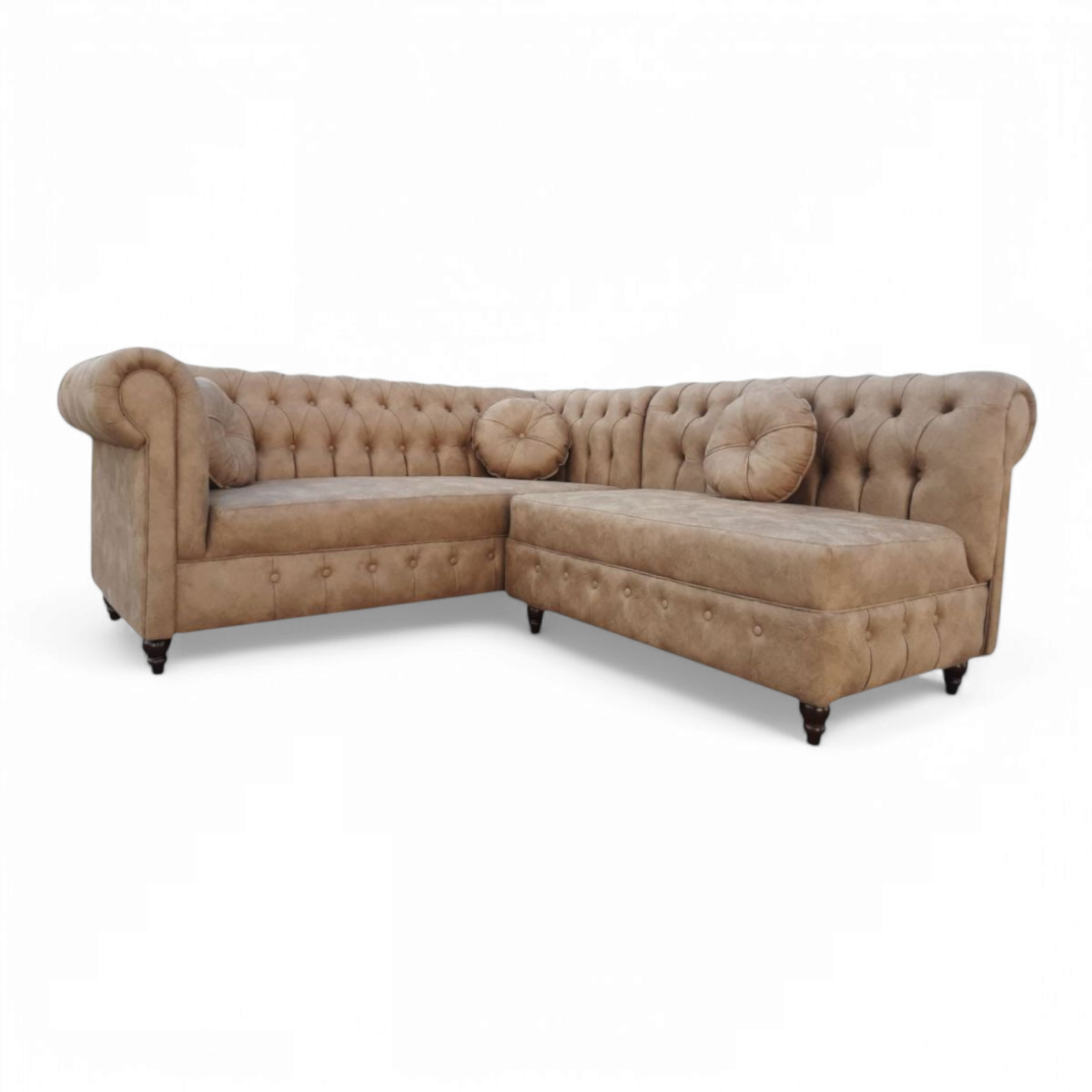SOFA SECCIONAL CAPITONE BEIGE 5 CPOS ALMORE - 3