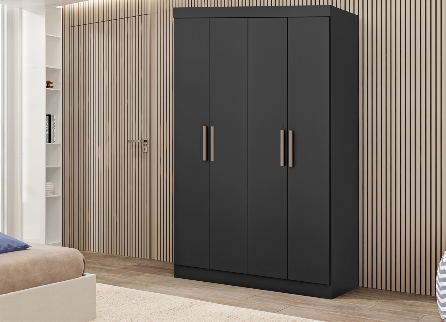 CLOSET ATLANTA 4 PTAS EN COLOR NEGRO - 1