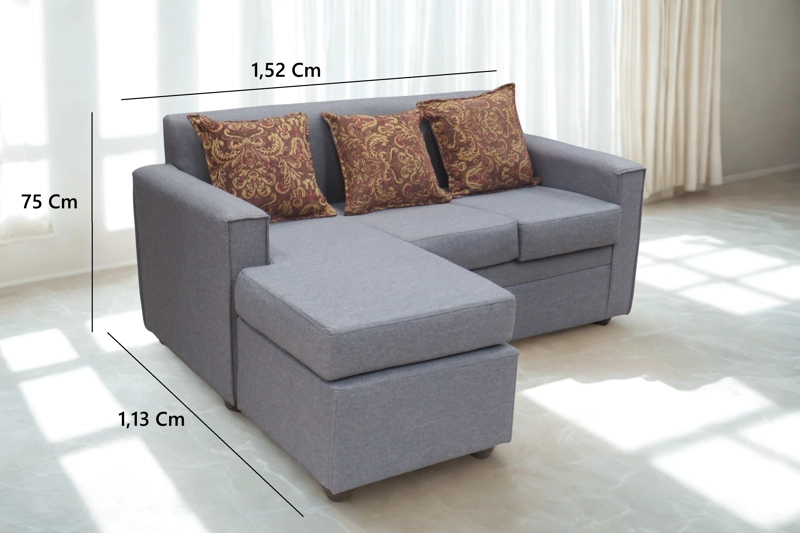 SECCIONAL CROACIA REVERSIBLE GRIS - 4