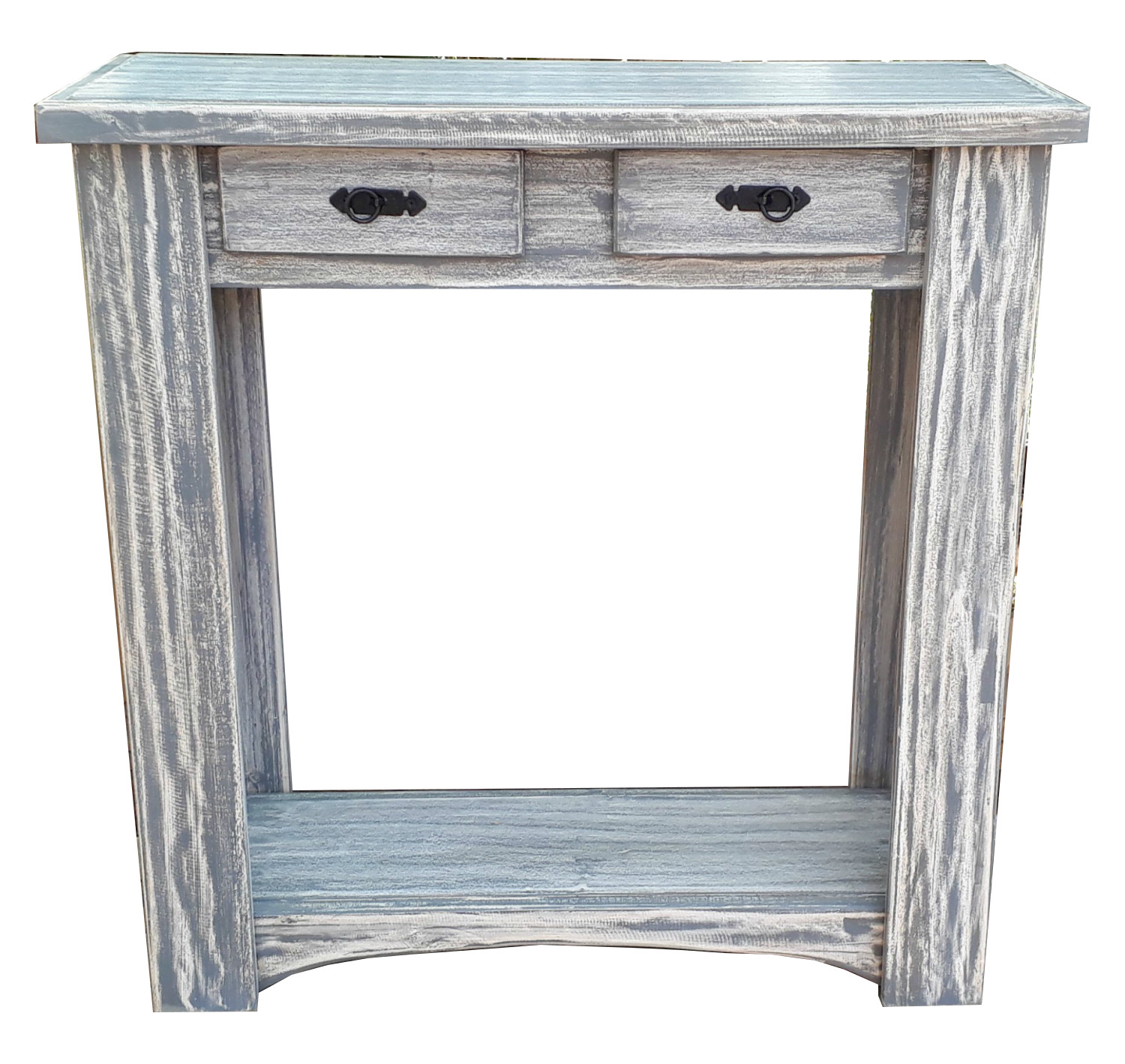 ARRIMO MARFELD MUEBLES MADERA PINO 2 CAJONES GRIS PATINA - 1