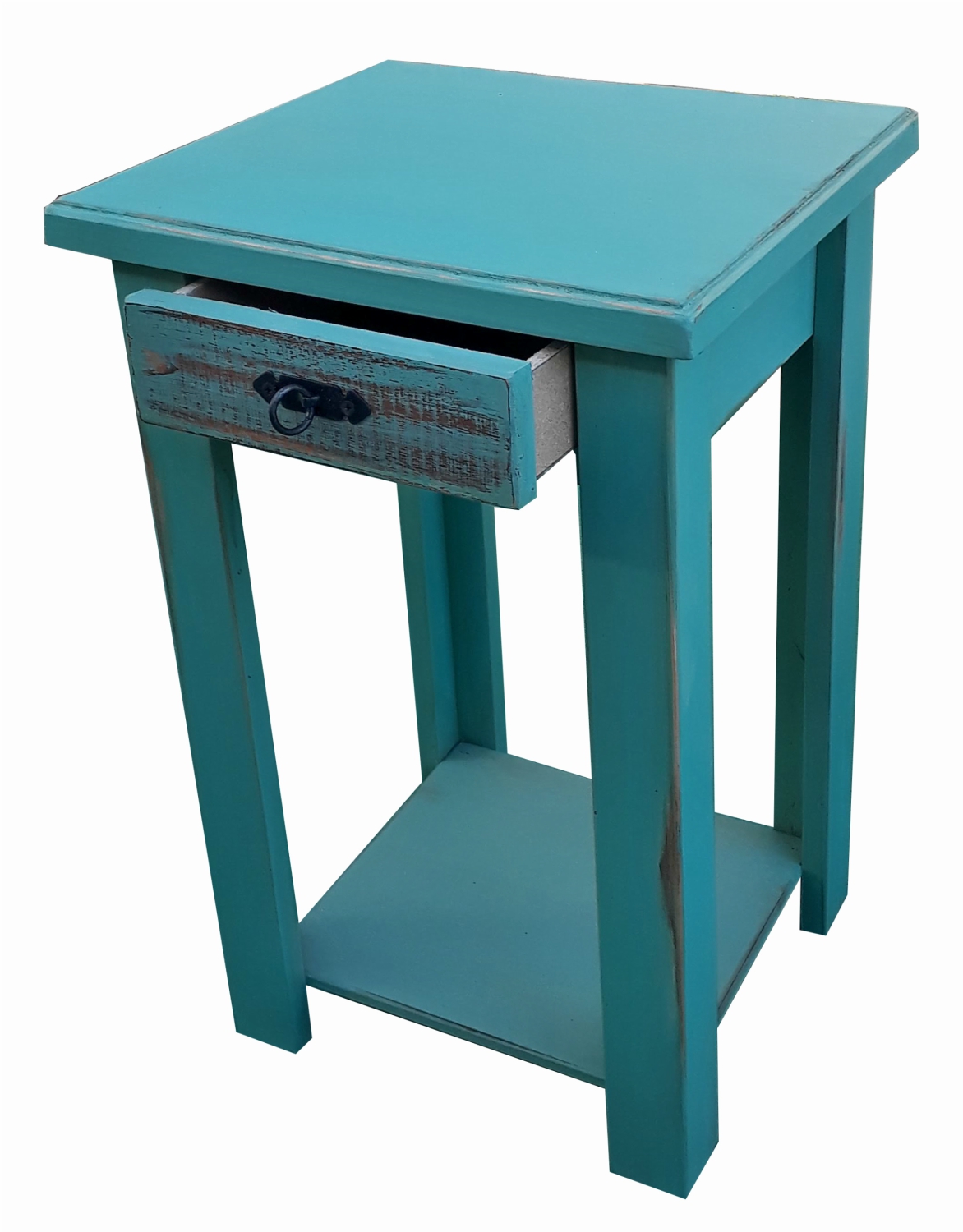 VELADOR TURQUESA VINTAGE UN CAJON RUSTICO - 3