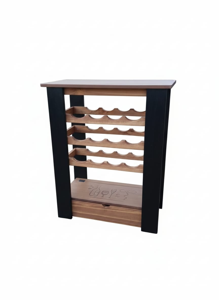 ARRIMO CAVA BAR CON CAJA GRABADA CAFE  NEGRO - 1