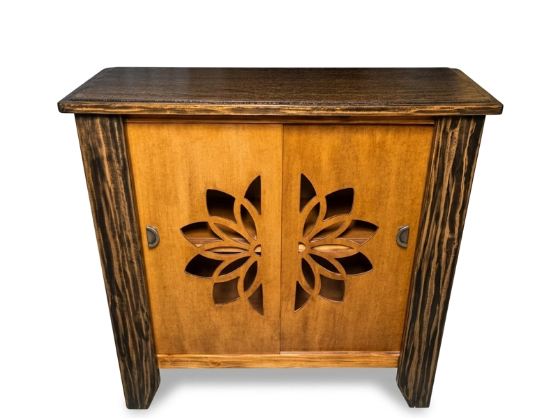ARRIMO DE MADERA PUERTAS CORREDIZAS LARGAS PATINA NEGRA - 1
