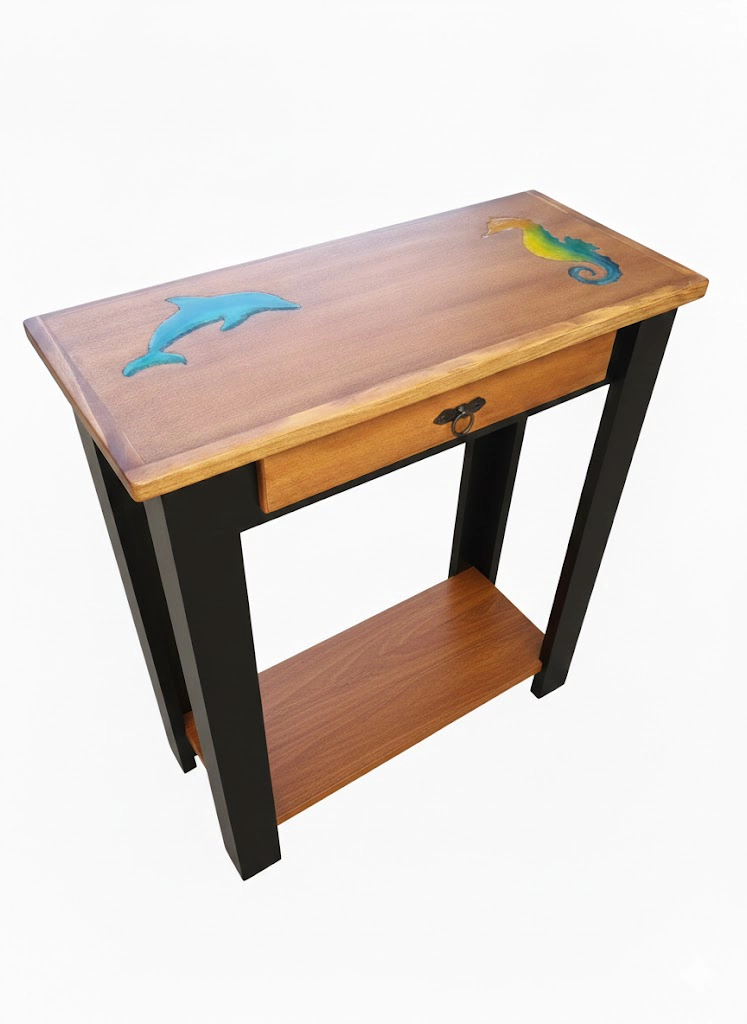 MESA ARRIMO CON GRABADO MARINO NEGRO - 2