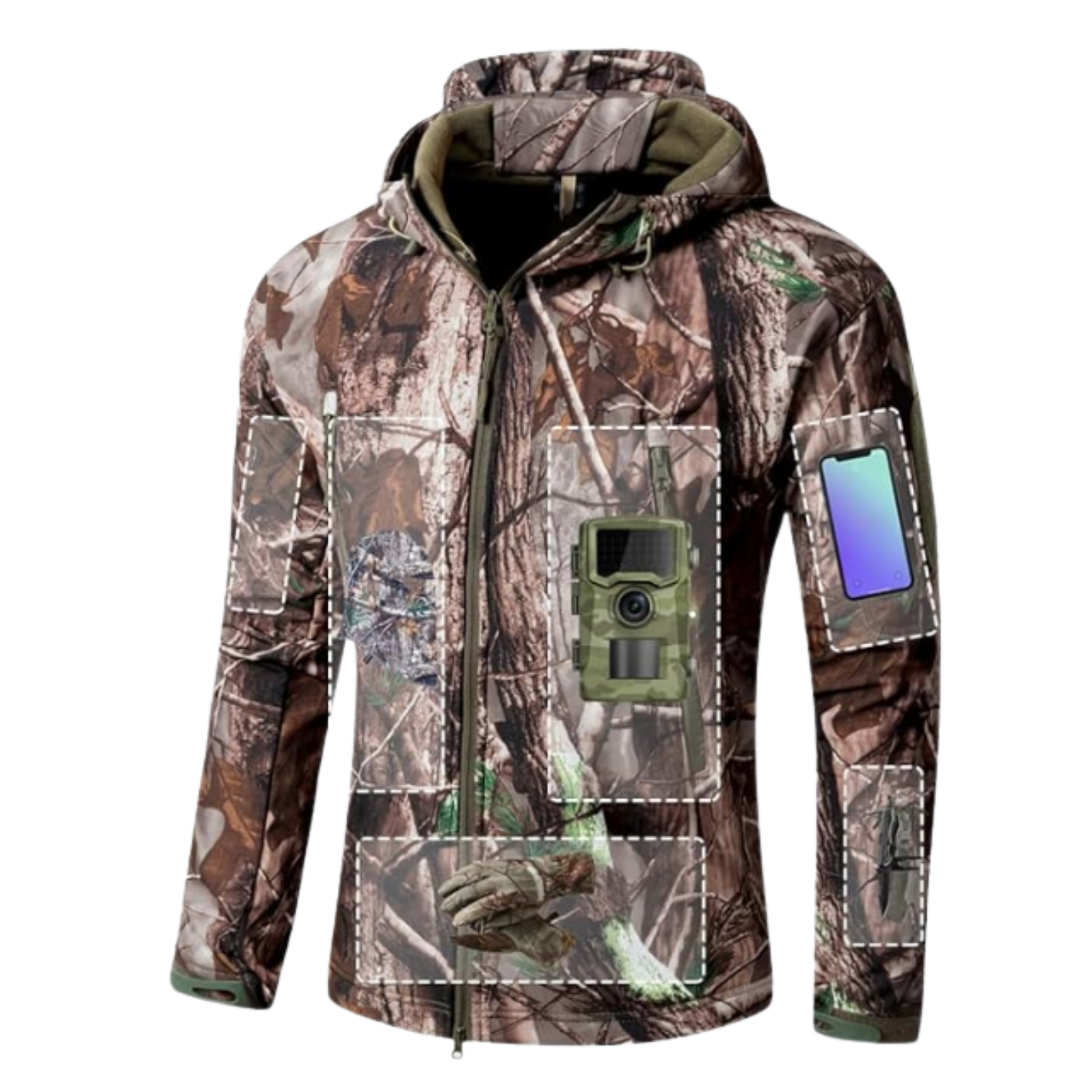 CHAQUETA SOFTSHELL TACTICA MILITAR CON CAPUCHA IMPERMEABLE - 2